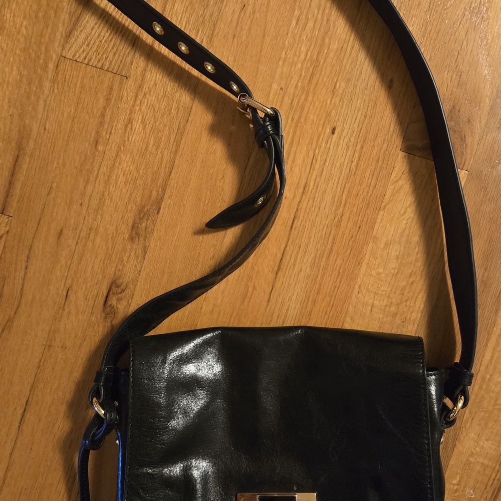 Badgley Mischka Black and Gold Leather Accessory